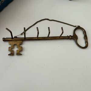 4/$100 Vintage 1950 Brass Key Wall Hook